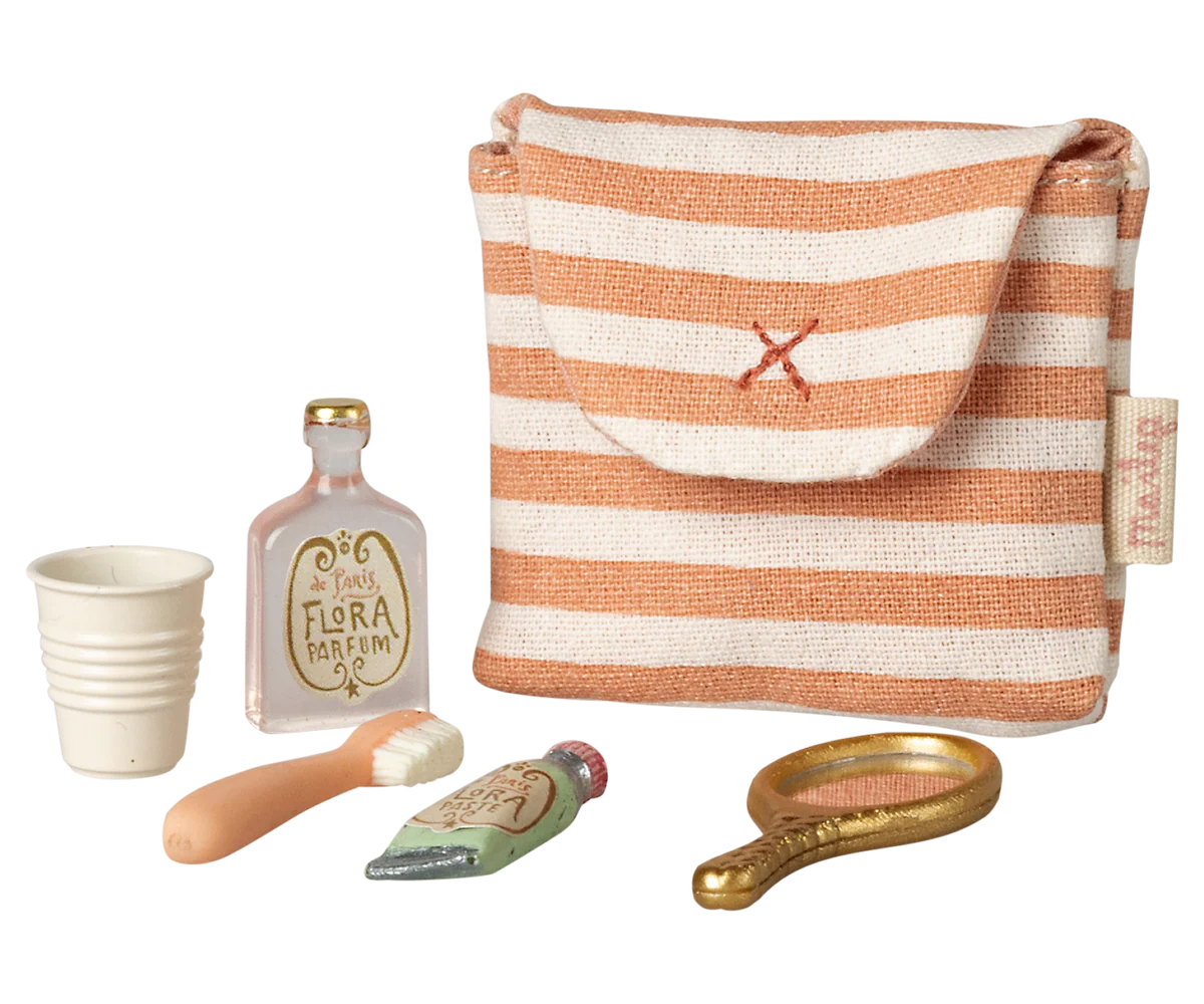Zahnbürsten-Set in Tasche, Maus – Rot gestreift-1