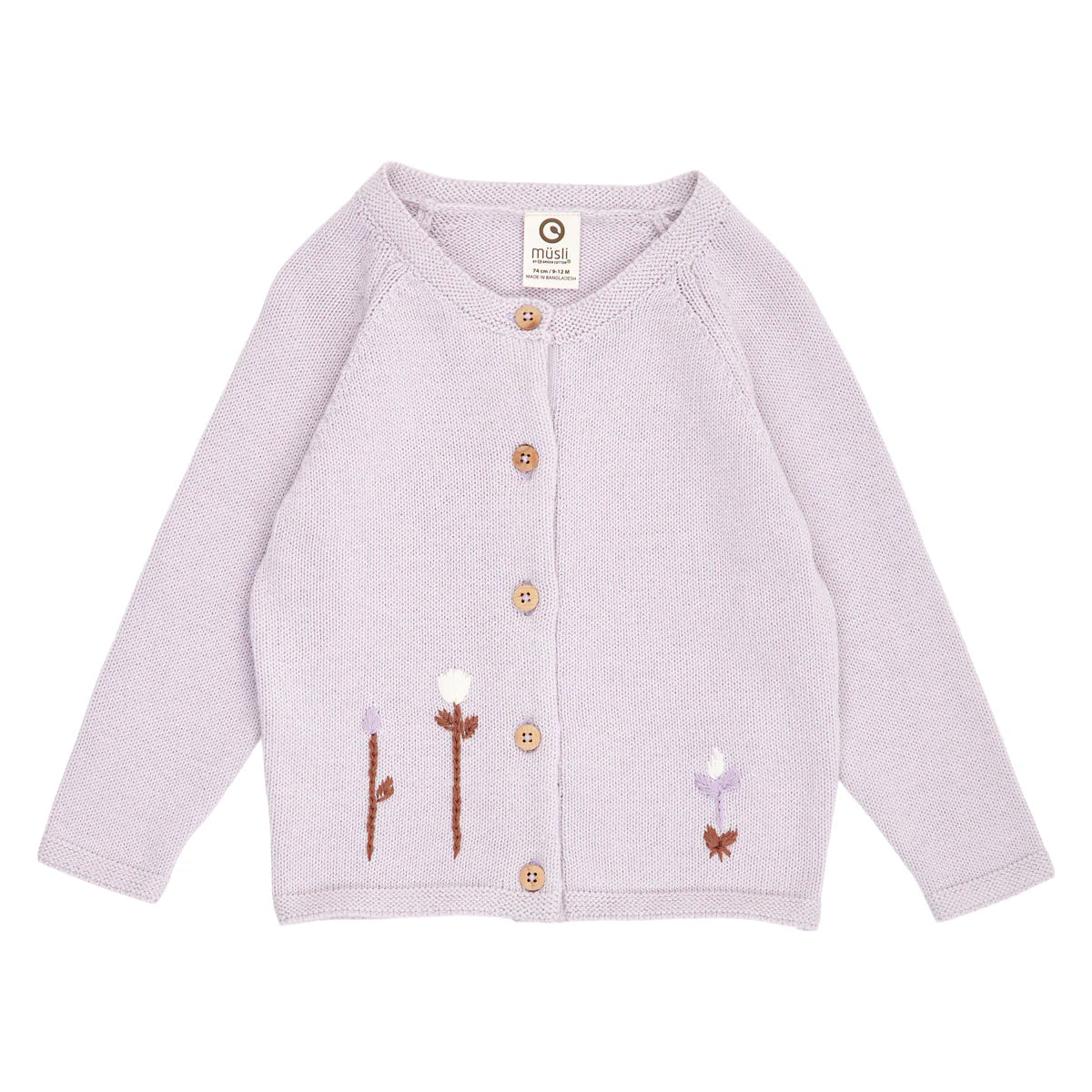 Strockpullover mit Stickerei-Blume, Vorderansicht