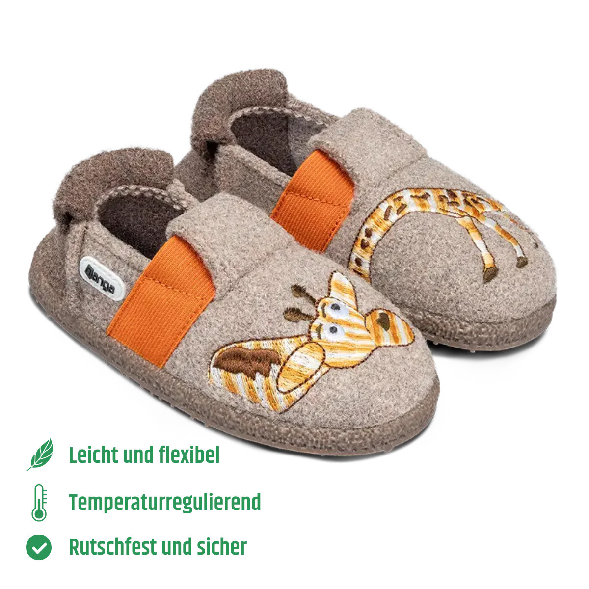 Hausschuhe. Wolle. Giraffe. beige | Nanga