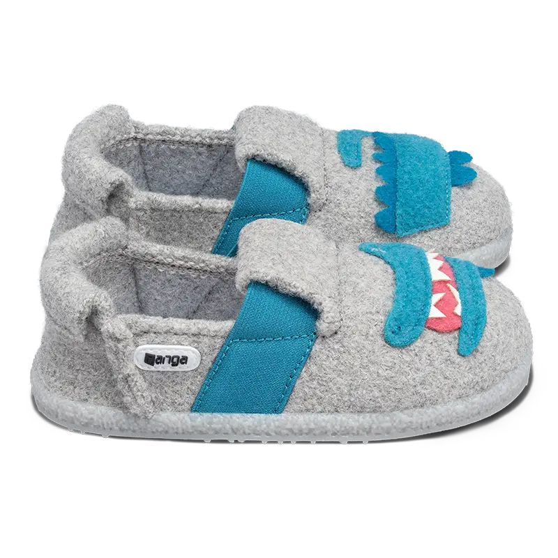 Hausschuhe. Wolle. Funny Croco. grau | Nanga