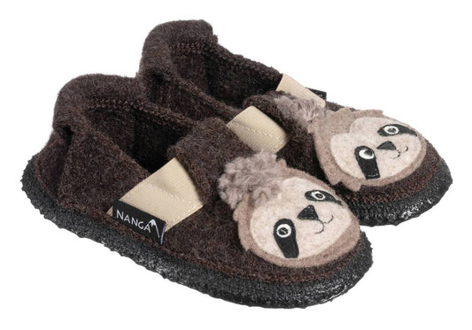 Hausschuhe für Kinder. Barfussschuhe. Wolle. Faultier Shaggy