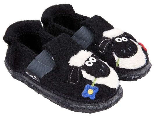 Hausschuhe für Kinder. Barfussschuhe. Wolle. Shaun das Schaf