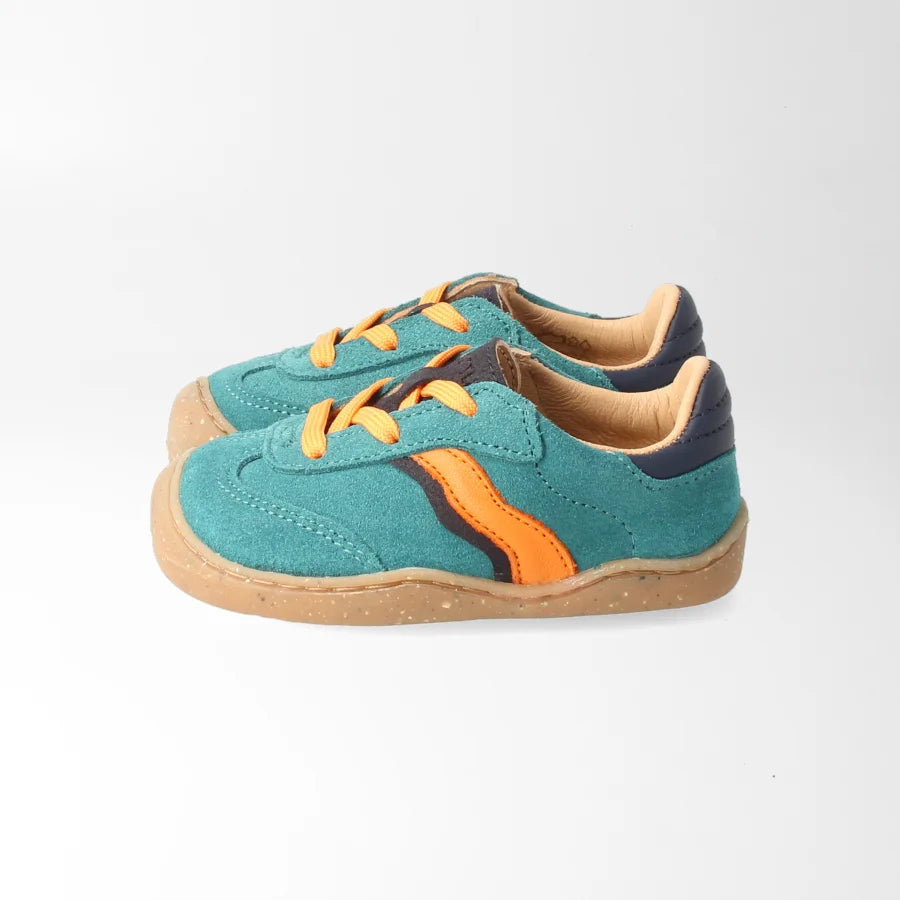 bLIFESTYLE Barfußschuh wildbieneSTYLE BABY petrol – Leder-Sneaker für erste Schritte-Seitenansicht