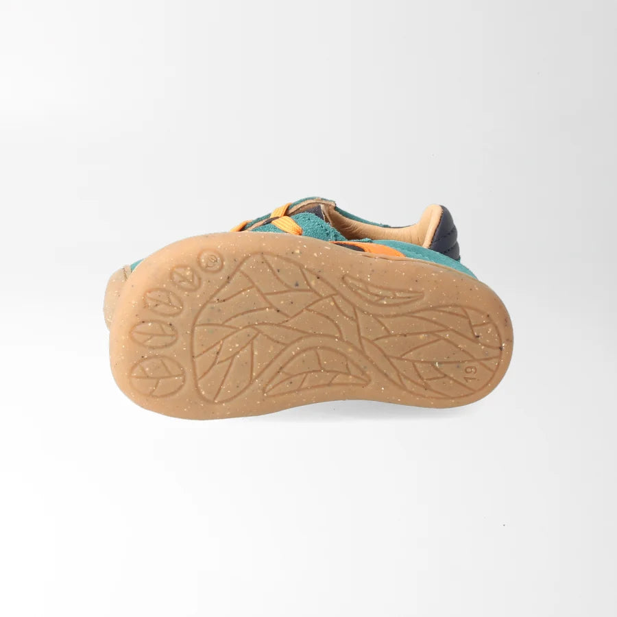 bLIFESTYLE Barfußschuh wildbieneSTYLE BABY petrol – Leder-Sneaker für erste Schritte-Sohle